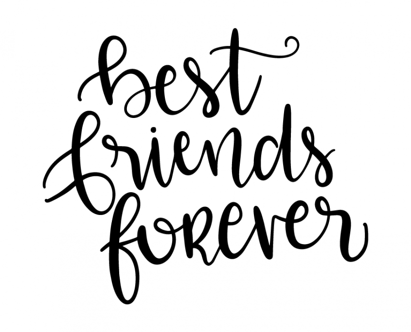friends clipart black and white calligraphy