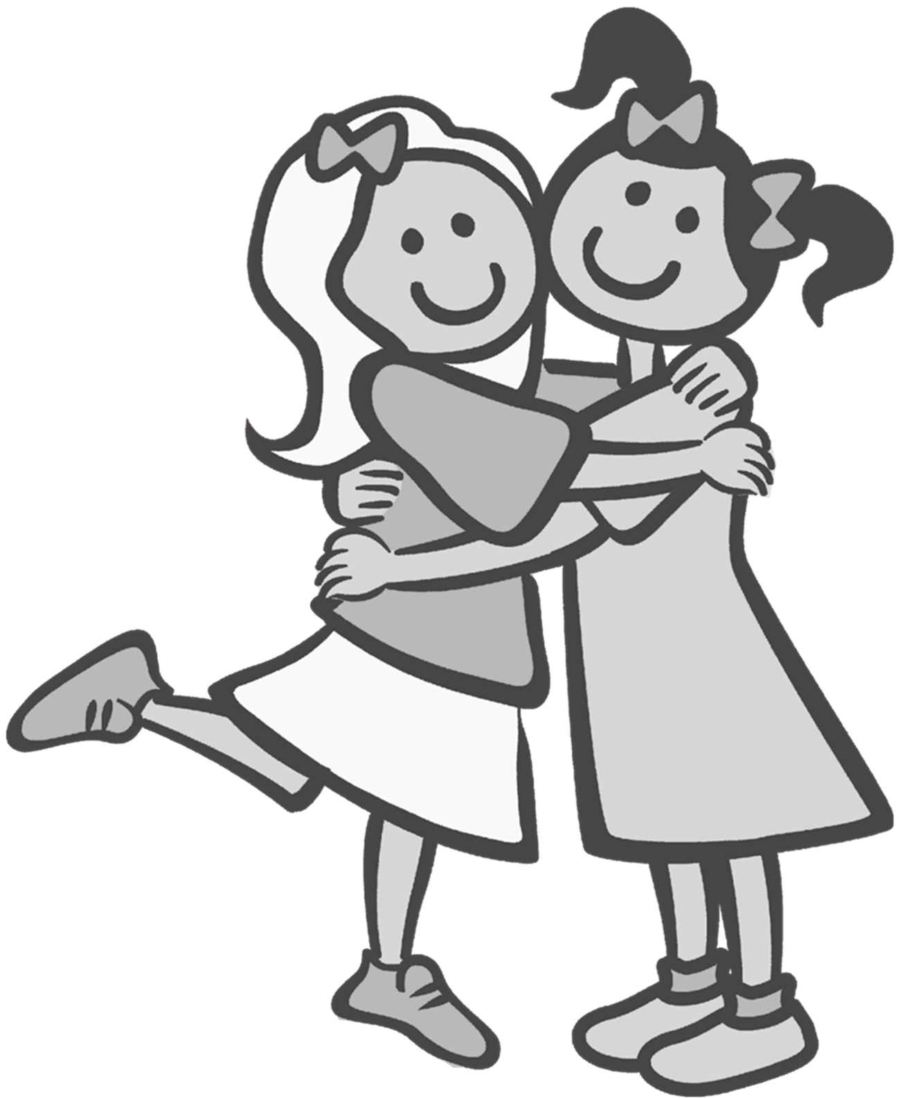 Two Friends PNG Black And White Transparent Two Friends