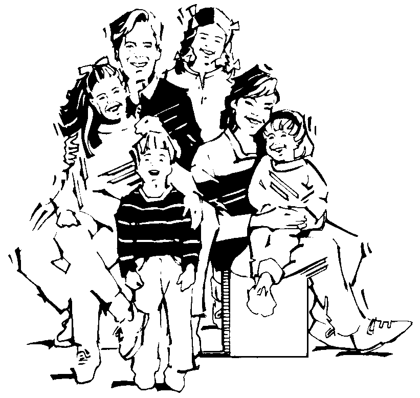 Family and friends clipart black and white clipart images