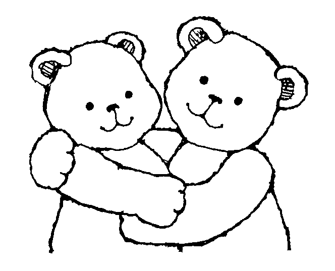 Two friends hugging.