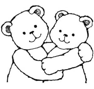 Bear hugs coloring.