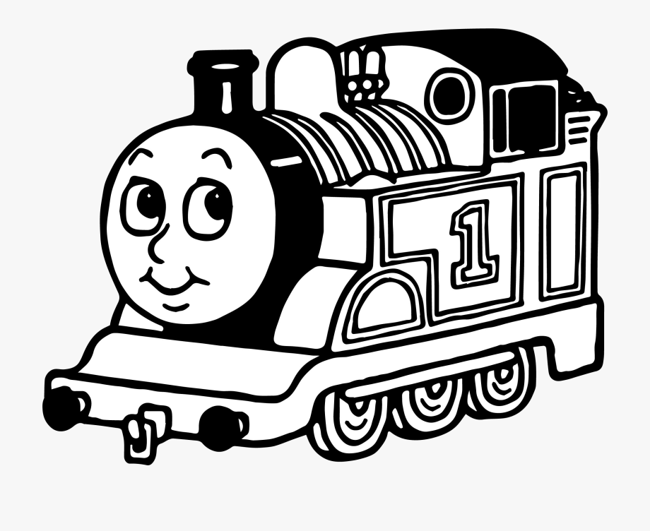 Thomas The Train Clipart Black And White Picture Transparent