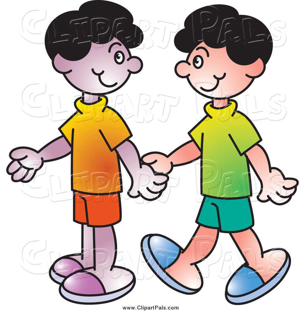 Two Friends Boys Clipart