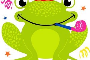 Birthday frog clipart.