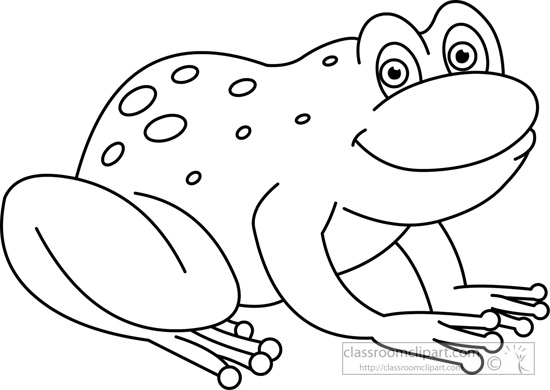 frog clipart black and white coloring