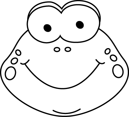 Frog black and white black and white cartoon frog face clip