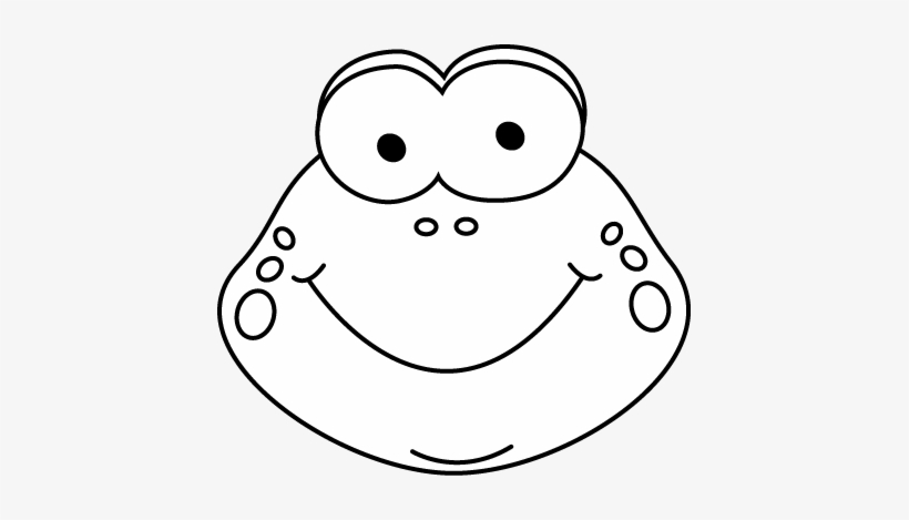 frog clipart black and white face