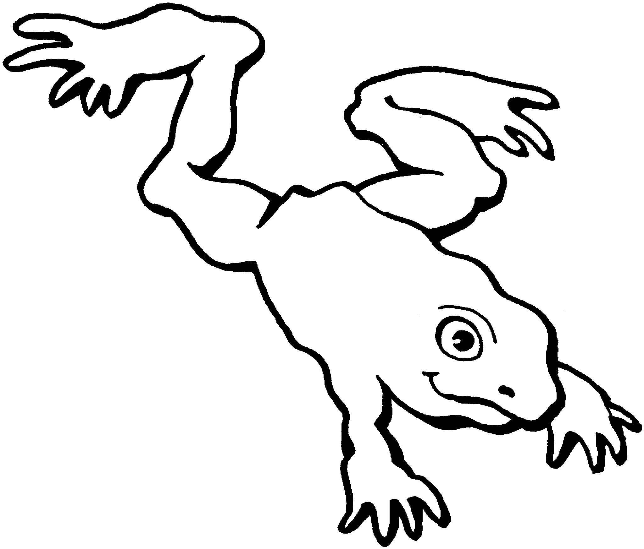 frog clipart black and white hopping