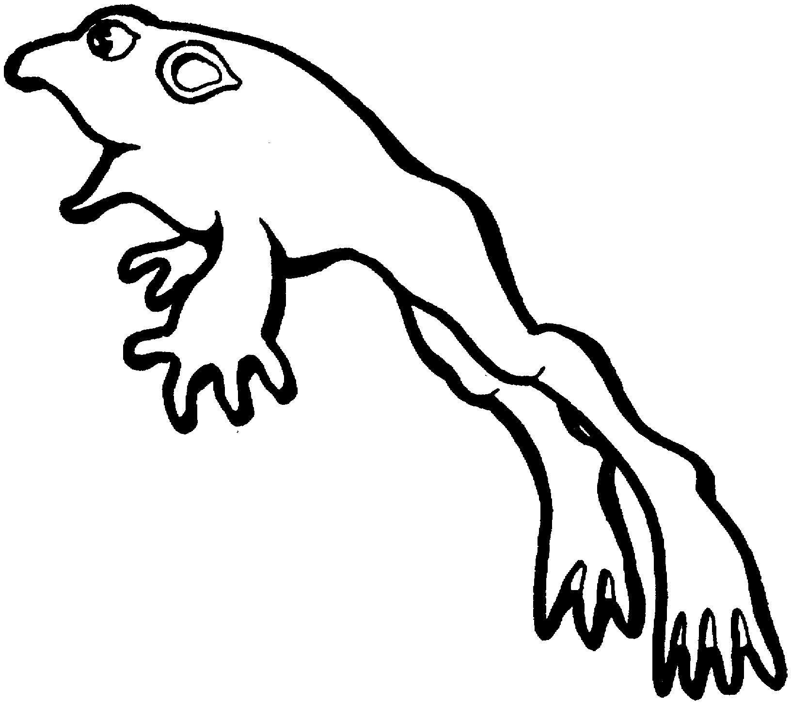 Jumping frog clipart black and white