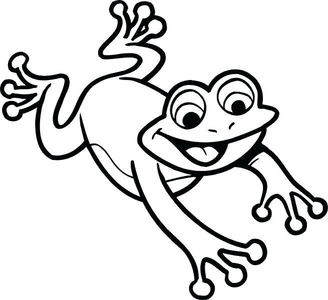 Frog jumping drawing.