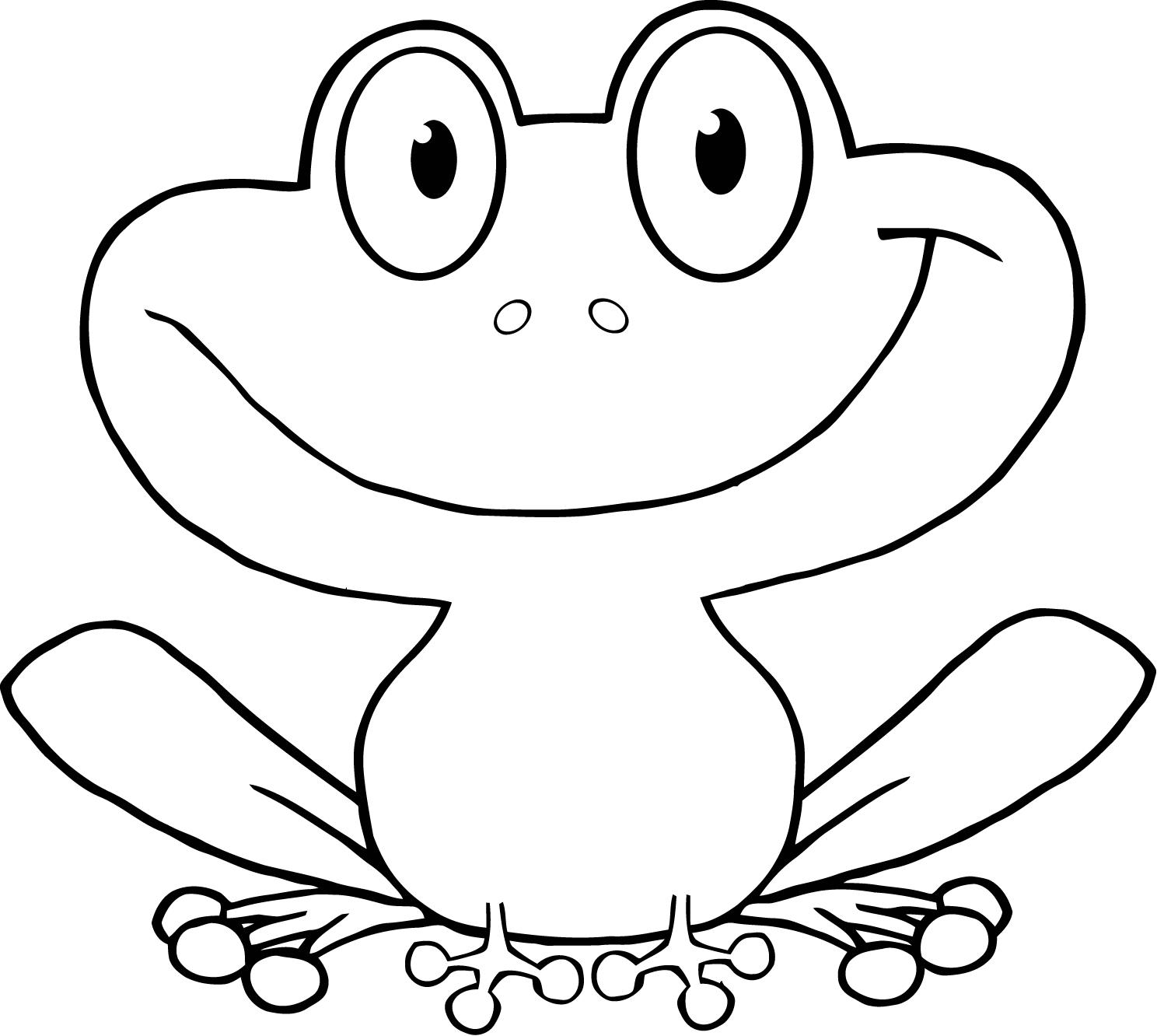 frog clipart black and white printable