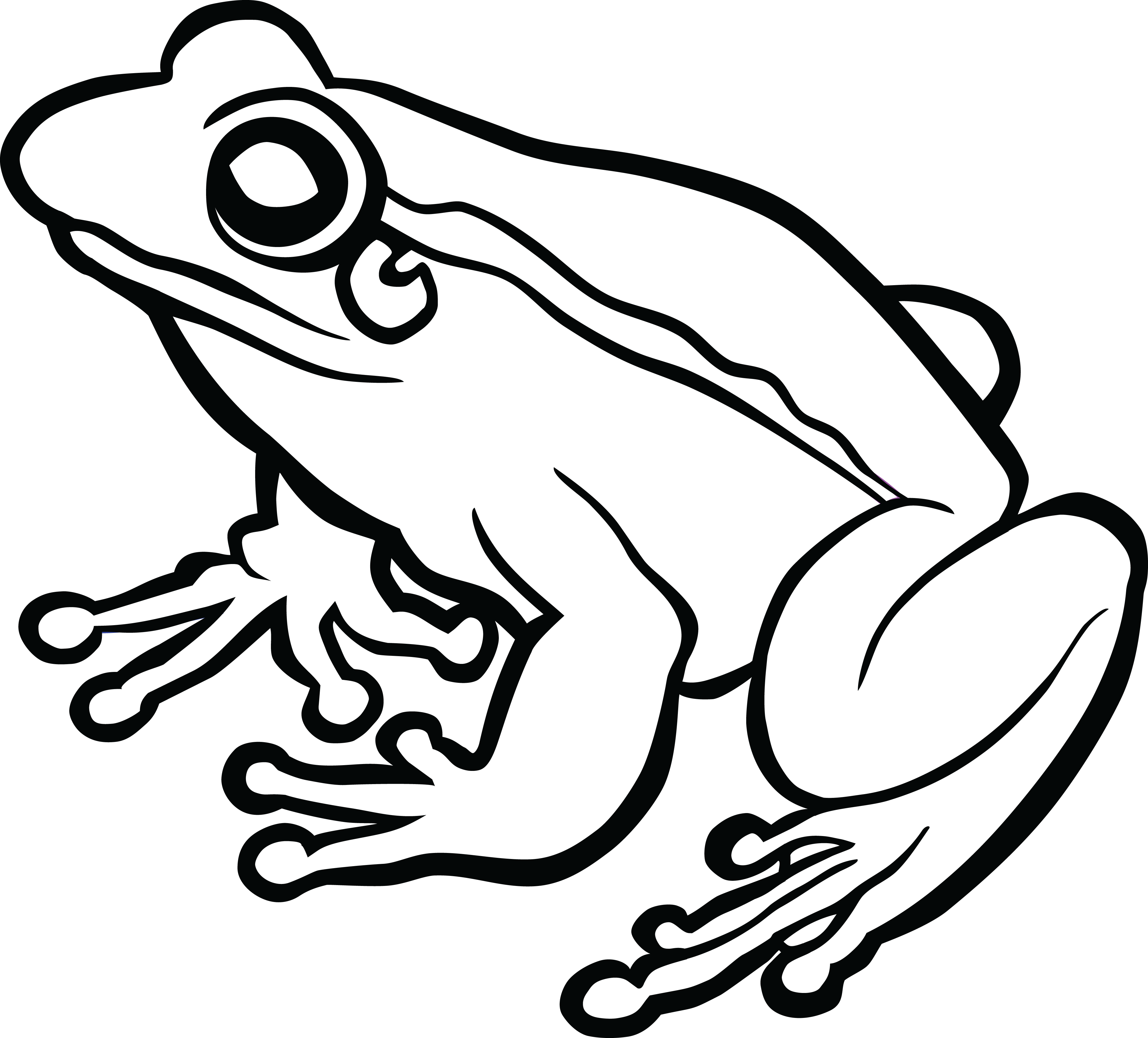 Frogs clipart black.
