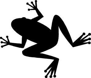 Frog clipart black.