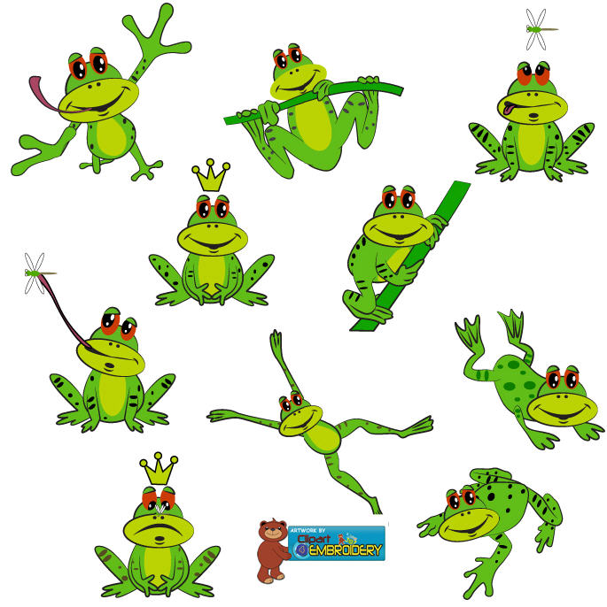 Happy frog clipart.