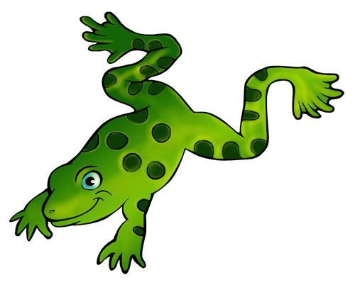 Hopping frog clipart.