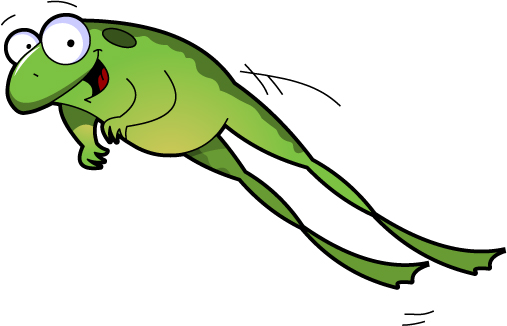 Hopping frog clipart.