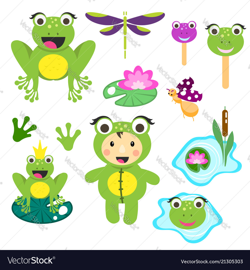 Cute cartoon frog.