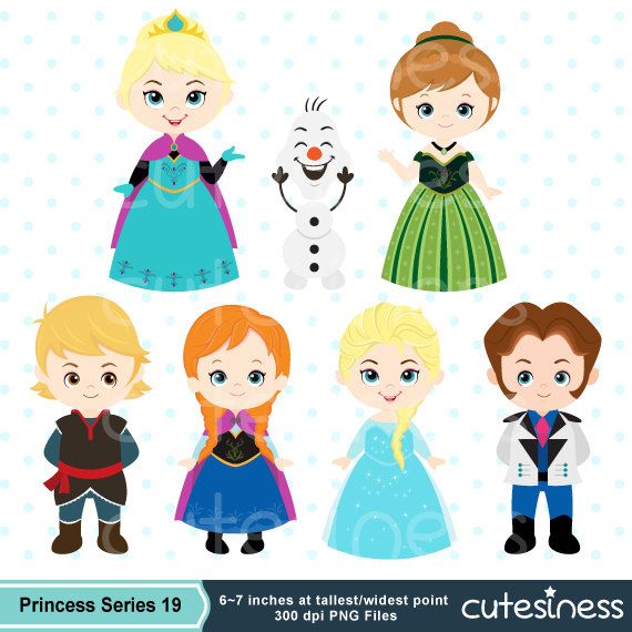 Instant Download Snow Princess ClipArt, Frozen Clipart, Snow