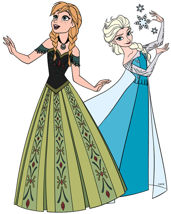 Anna and Elsa Clip Art from Frozen