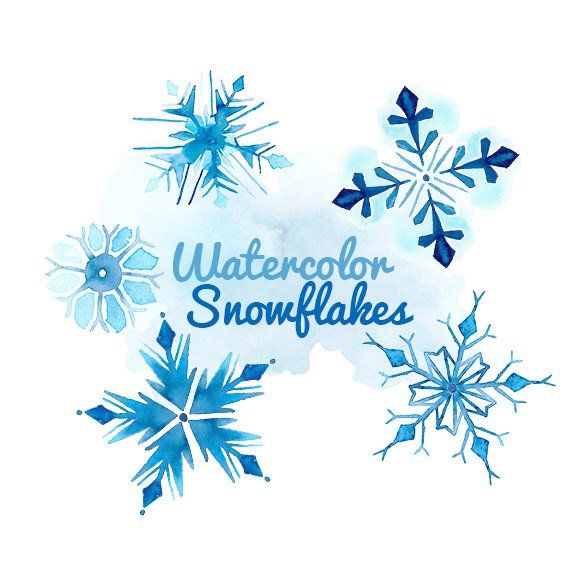 Watercolor snowflakes Clip art Clipart winter holiday snow