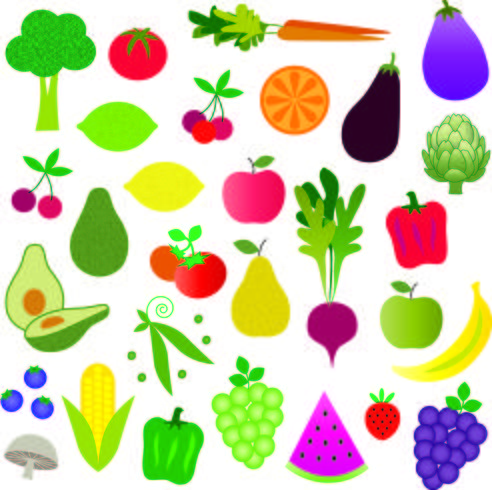 Fruit and vegetable clipart graphics