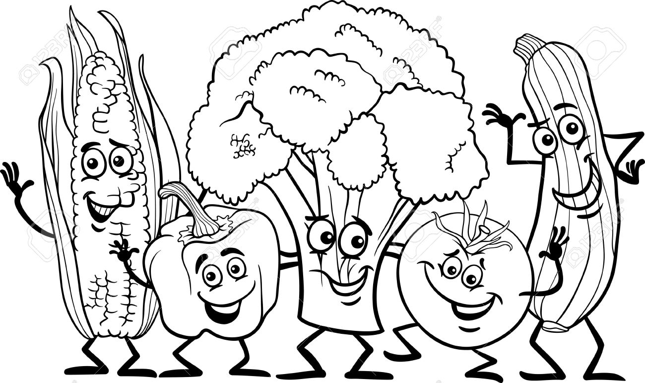 Fruits And Vegetables Clipart Black And White