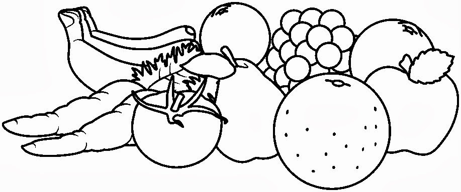 Fruits And Vegetables Drawing Black And White at