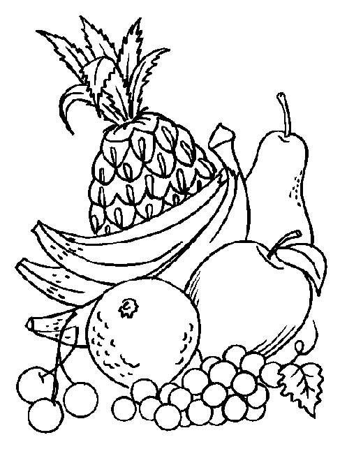 fruits and vegetables clipart coloring
