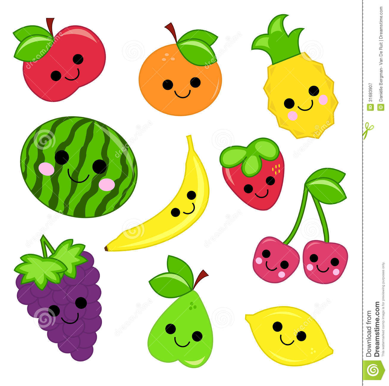 fruits and vegetables clipart cute