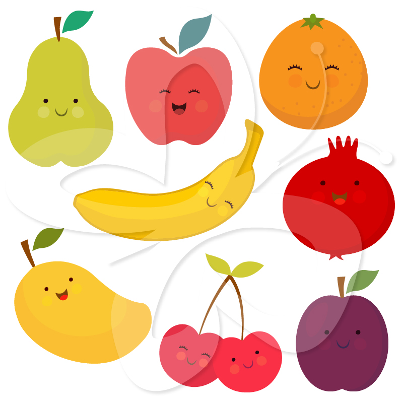 fruits and vegetables clipart happy