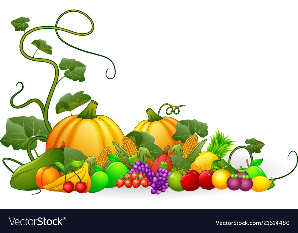 Autumn harvest of vegetables and fruits