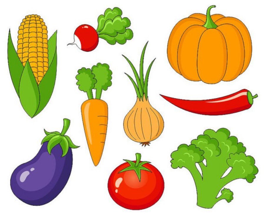 Pictures of individual fruits and vegetables clipart