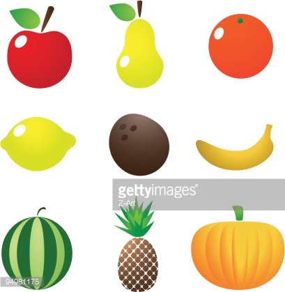 fruits and vegetables clipart simple