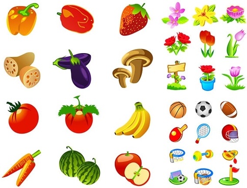 Fruits and vegetables vector free vector download