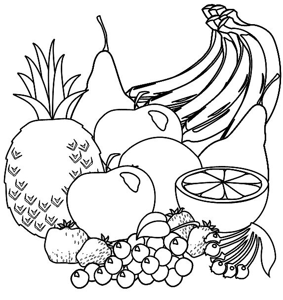 Fruit Clipart Black And White