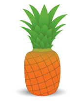 Single pineapple fruit clipart
