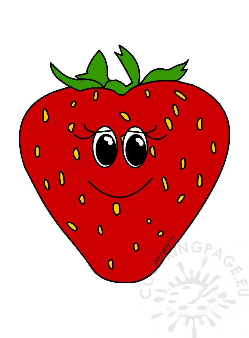 Happy Strawberry Fruit Cartoon clipart