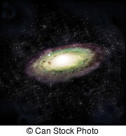Andromeda galaxy illustrations.