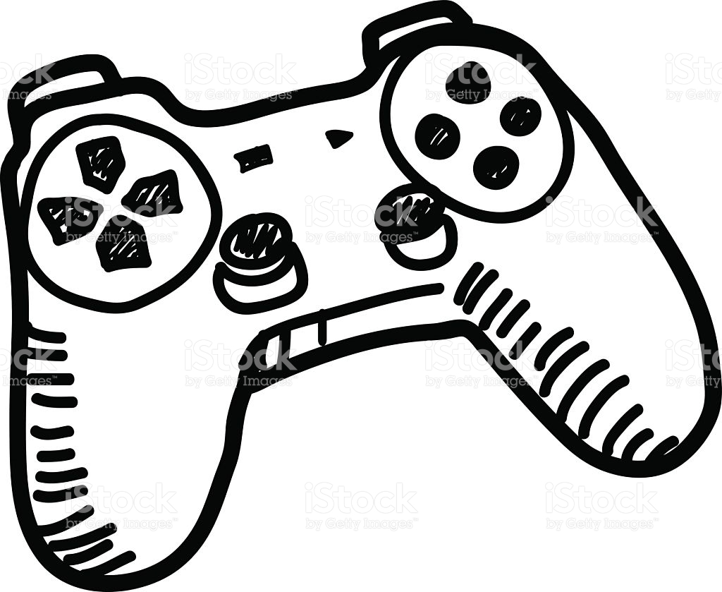 Video game clipart black and white