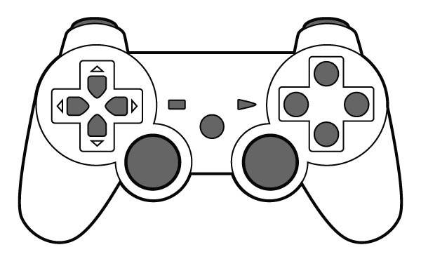 Video Game Clipart Black And White