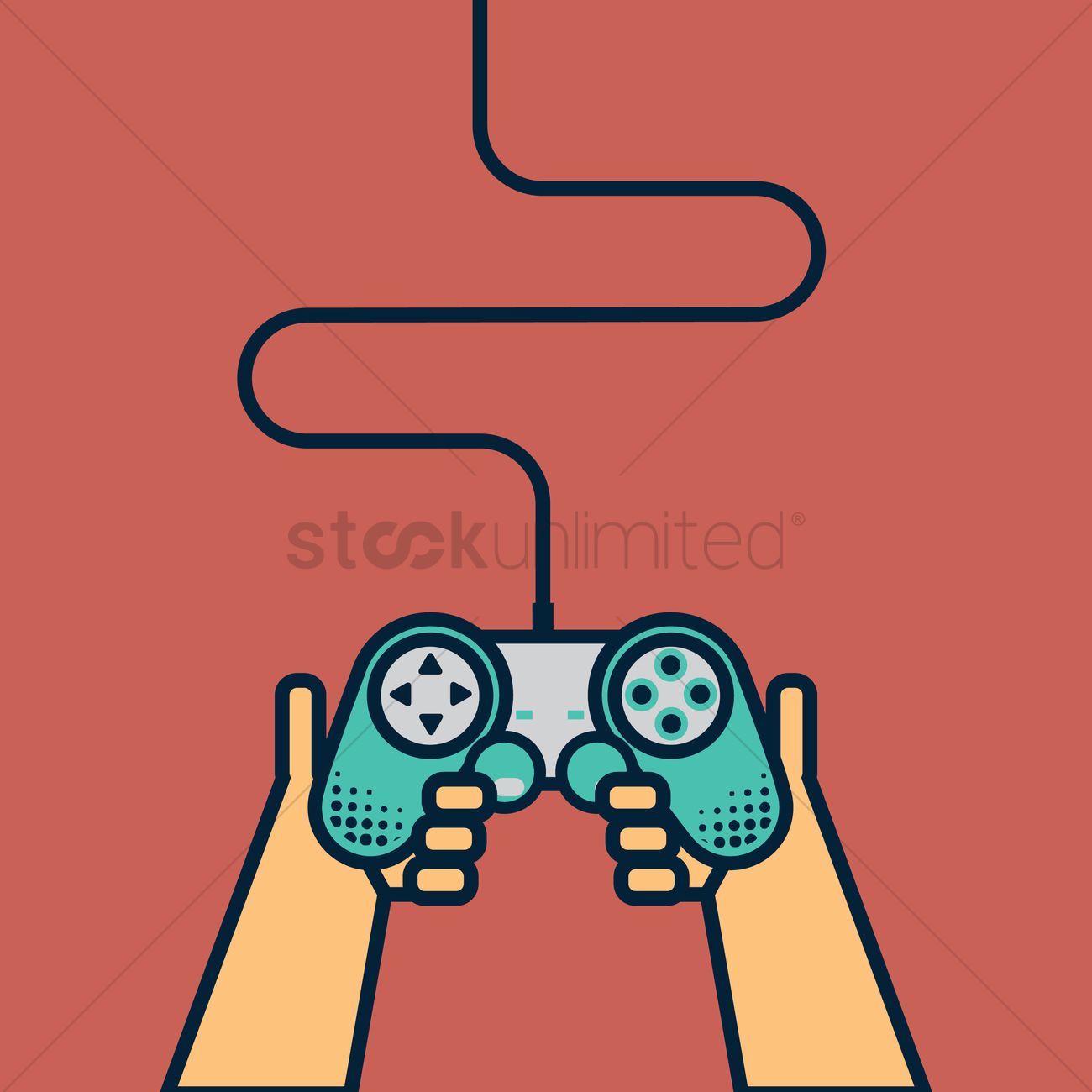 Hands holding game controller Vector Image