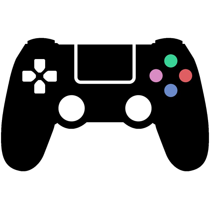 Black game controller illustration, PlayStation