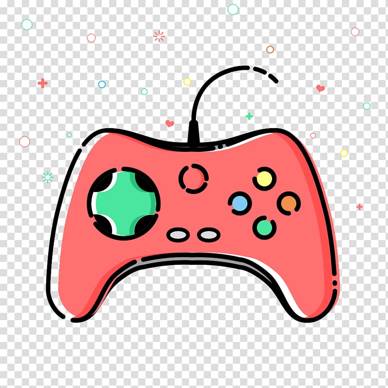 Pink and black game controller illustration, Video game