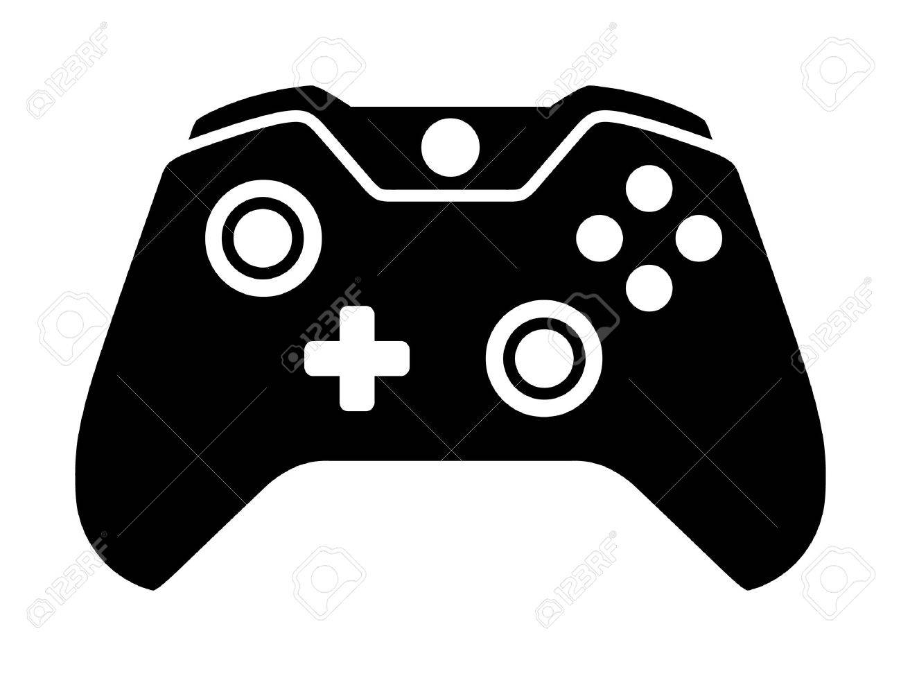 Video game controller clipart black and white