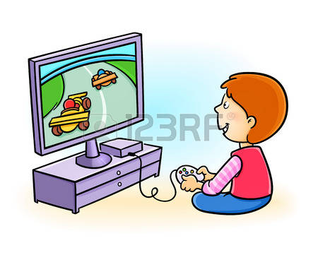 Play computer games clipart