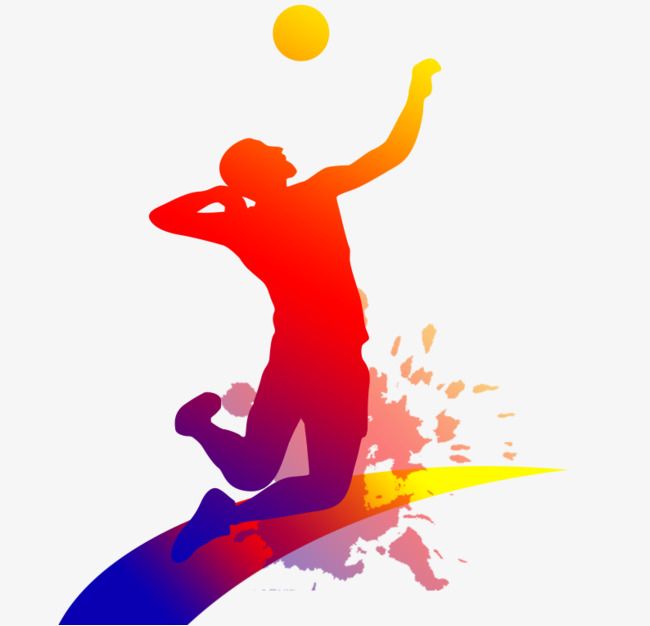 People Playing Volleyball, Volleyball Clipart, Ink Marks