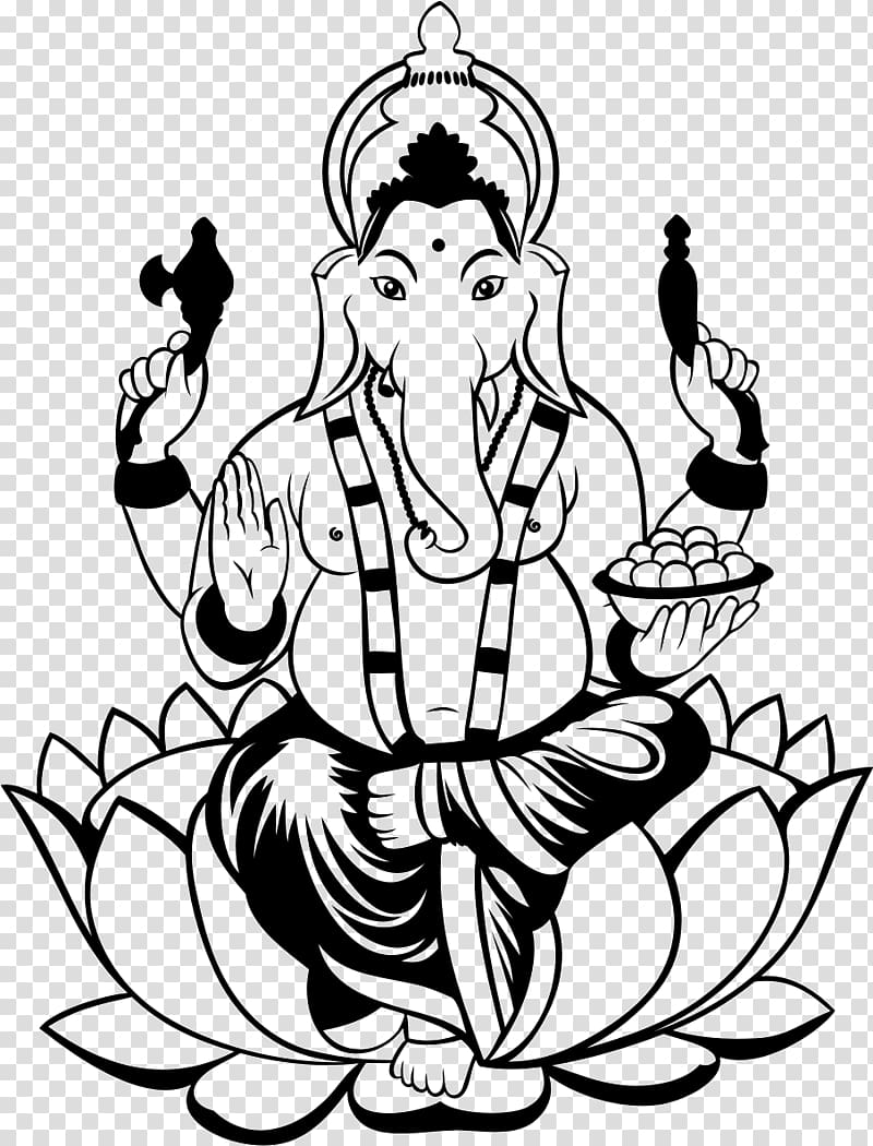 Ganesha Drawing , Lakshmi transparent background PNG clipart