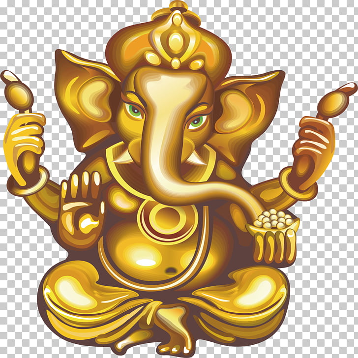Ganesha Ganesh Chaturthi Illustration, Elephant , gold