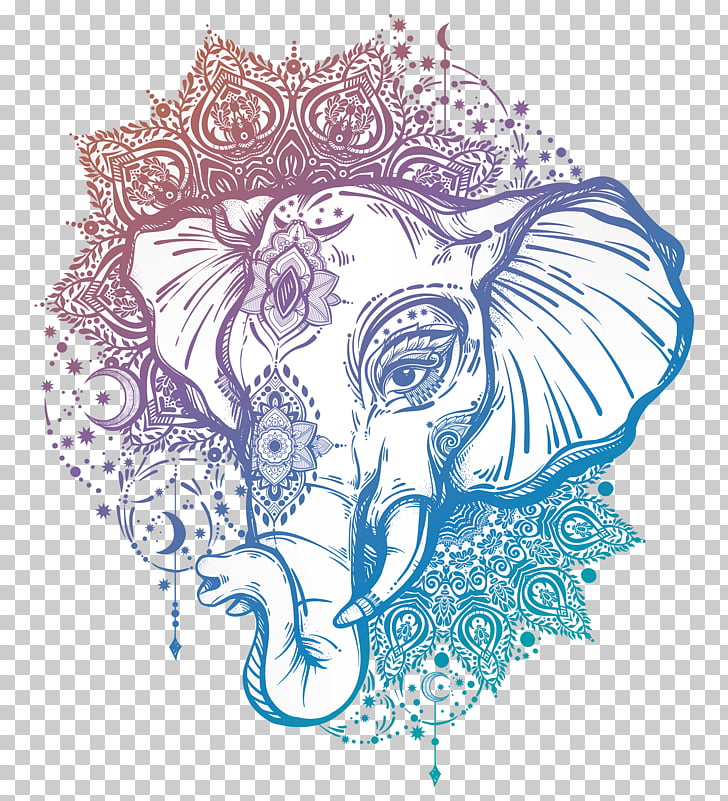 Tattoo artist Mandala Ganesha Elephant, ganesha, mandala