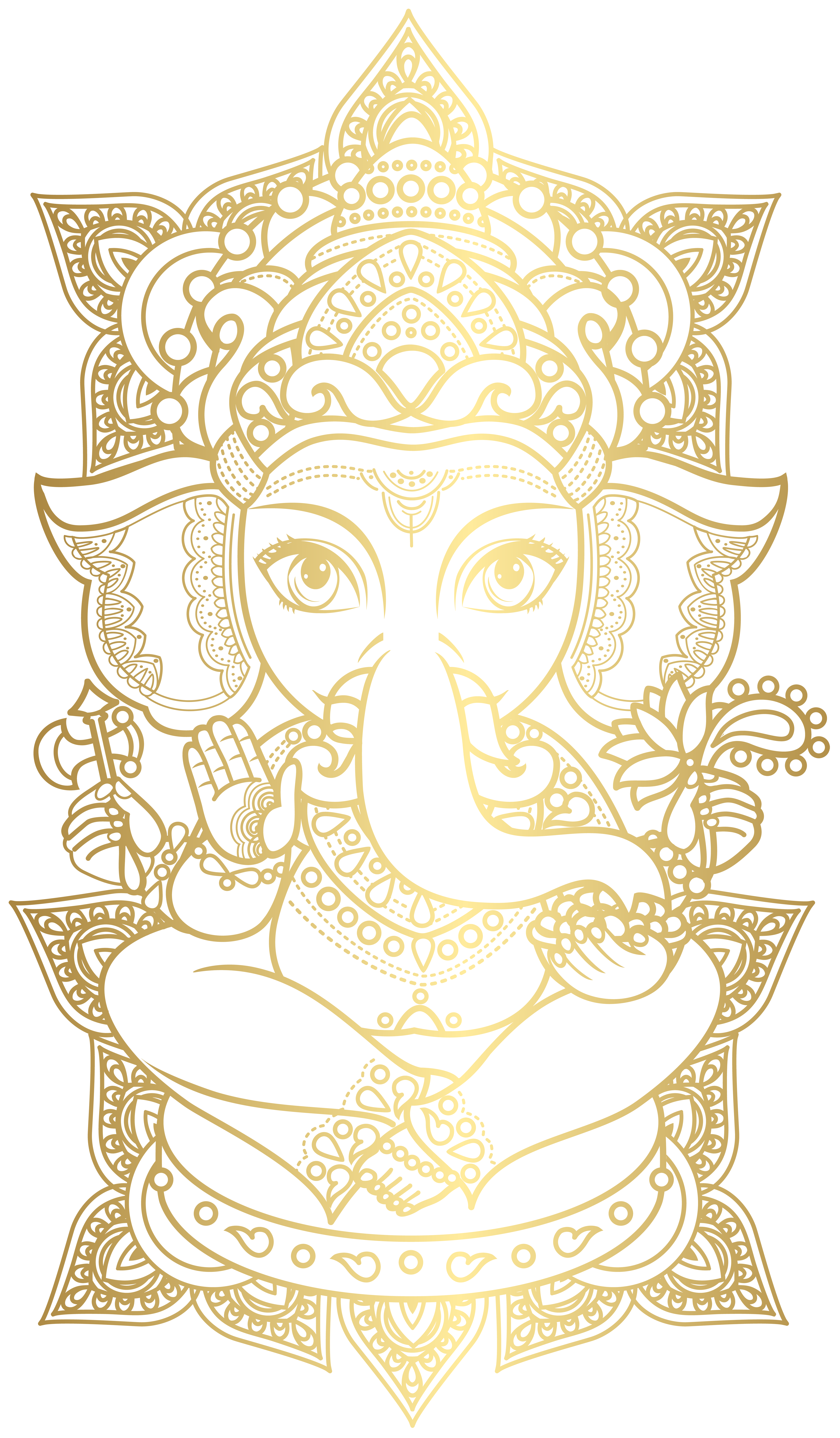 Gold Ganesha PNG Clip Art Image